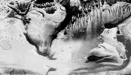 Abstract landscape watercolor hand drawn illustration. Black and white watercolor landscape. Minimalist hand drawn illustration card background poster banner. Hand drawn watercolor black and whiteの写真素材