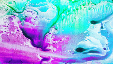 Abstract landscape watercolor hand drawn illustration. Bright rainbow colors watercolor landscape. Minimalist hand drawn illustration card background poster banner. Hand drawn watercolor rainbowの写真素材