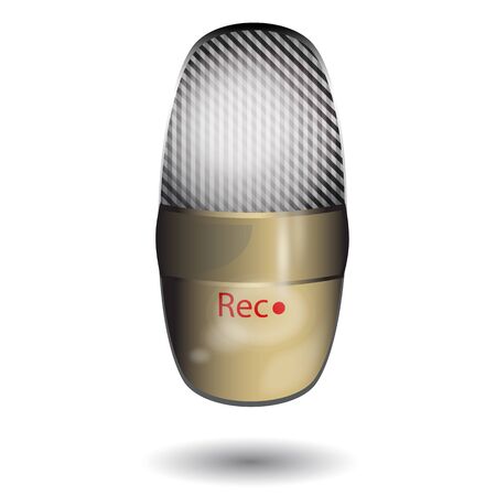 Old radio microphone icon on white backgroundのイラスト素材