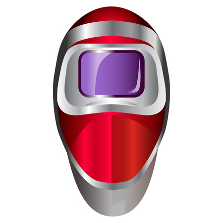 Red welding mask. Red robot head.のイラスト素材