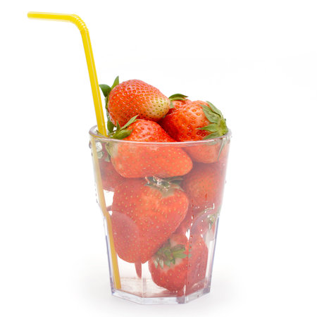 Drink of strawberries in a glassの写真素材