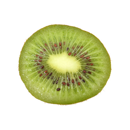 Top view of a kiwi on a white backgroundの写真素材