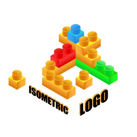 Vector of multi-colored parts of childrens designerのイラスト素材