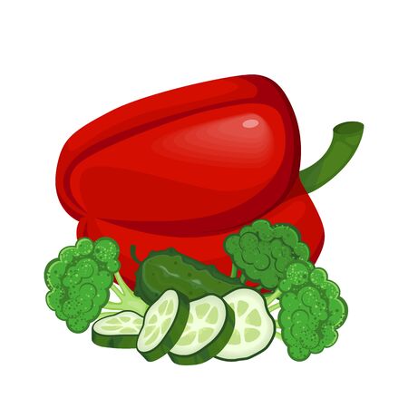 Set of products for vegans and vegetarians. Illustration of healthy food vector imageのイラスト素材