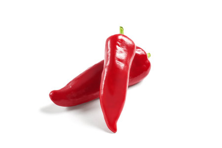 Chili pepper isolated  a white background. Chili hot peppers   maskの写真素材