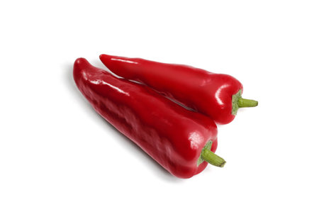 chili peppers isolated on a white backgroundの写真素材