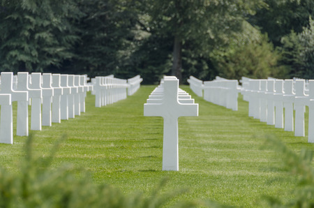 Rows of white headstonesのeditorial素材