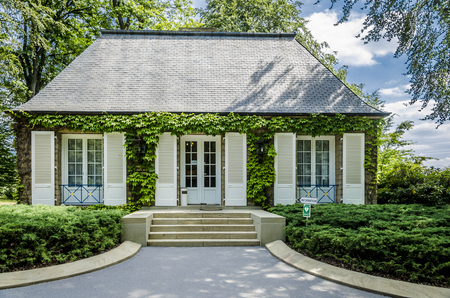 Administration building within the American war cemetery in Luxembourgのeditorial素材