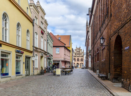 Typical north German town houses Stralsund baltic coastのeditorial素材
