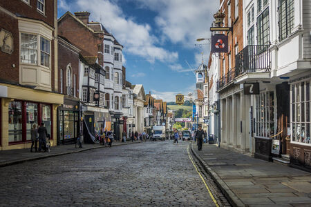 Shoppers in Guildford High Streetのeditorial素材