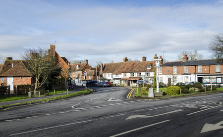 BIDDENDEN, KENT, UK, JANUARY 2015 - The green in Biddenden Village, Kent, UKのeditorial素材
