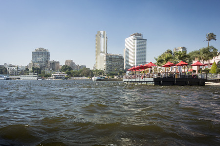 Skyline view of the city of Cairo, Egypt, taken from the river Nileのeditorial素材