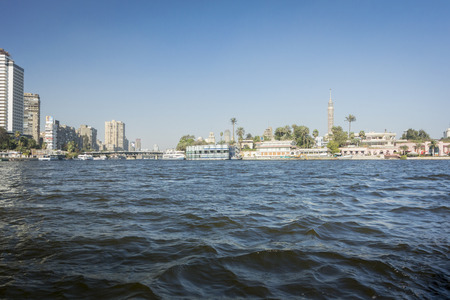 Skyline view of the city of Cairo, Egypt, taken from the river Nileのeditorial素材