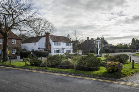 Biddenden village green and cottages, Kent, UK
