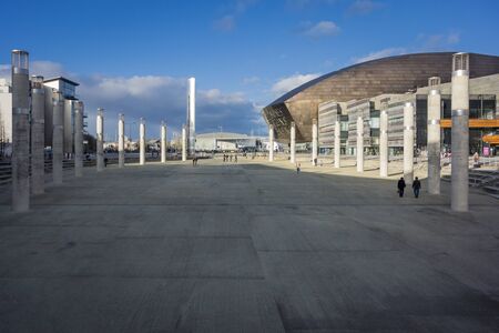 Wales Millennium Centre in Cardiff Bay, Wales, UKのeditorial素材
