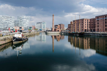 LIVERPOOL UK, MAY 6 2012: View of Canning Dock, Liverpool UKのeditorial素材