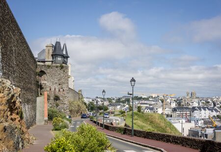 Road leading to the town of Granville, Normandy, Franceの写真素材