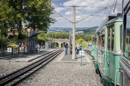 Passengers waiting for the train at Drachenburg Castleのeditorial素材