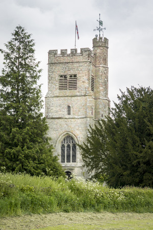 Saint John the Baptist church at Harrietsham, Kent, UKの写真素材