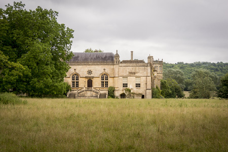 External view of Lacock Abbey, former home of the photography pioneer; William Henry Fox Talbot,  in the village of Lacock, Wiltshire, UKのeditorial素材