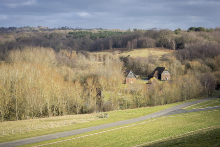 Landscape view of the High Weald countryside in Kent, UKの写真素材