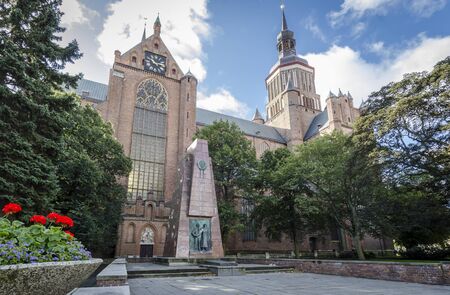 St Marys Church in the Hanseatic city of Stralsund, Germanyの写真素材