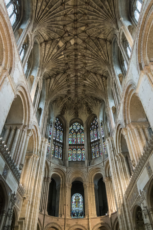 Ceiling view from the Presbytery, Norwich Cathedral, Norfolk, UKのeditorial素材