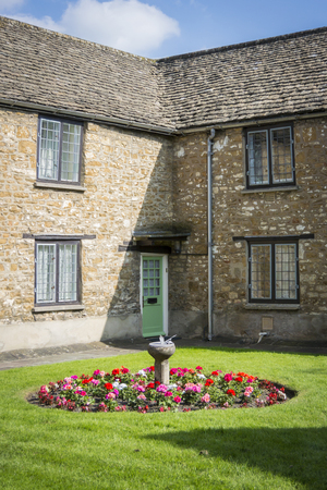 Almshouses and garden in Wotton-under-Edge, Gloucestershire, UK