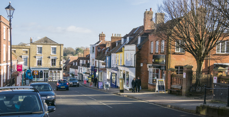 View of the High Street in the town of Lymington, New Forest, Hampshire, UKのeditorial素材
