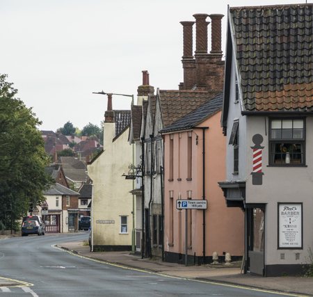 View of the historic buildings in Blyburgate, Beccles Suffolk, UK