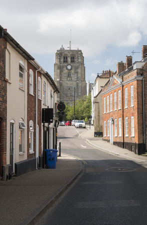 View of the Bell Tower from Northgate, Beccles, Suffolk, UKのeditorial素材