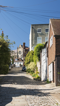 Cobbled street in the town of Arundel, West Sussex, UKのeditorial素材