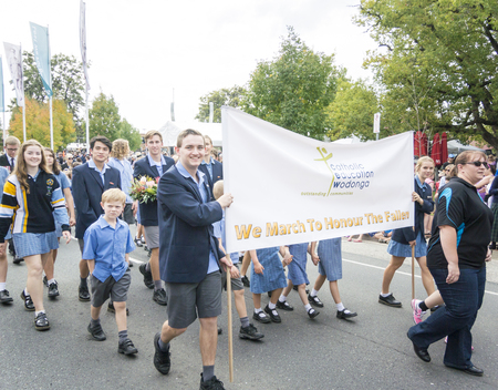The Anzac parade in the city of Wodonga, Victoria, Australia