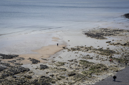 Aerial view of  the beach at Birling Gap and the Seven Sisters Country Park