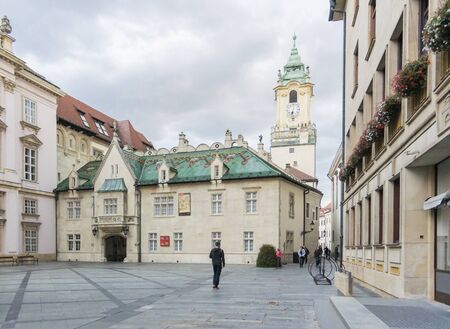 Old Town Hall in Primates Square in the ancient city of Bratislava, Slovakia