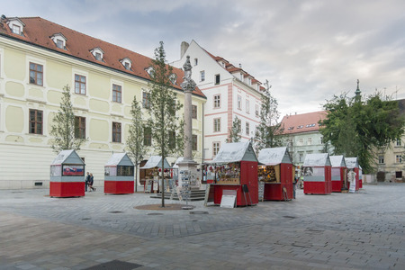 View of the Main Square in the ancient city of Bratislava, Slovakiaのeditorial素材