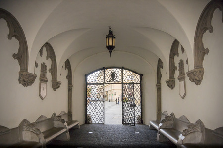 Passage in the Old Town Hall in the ancient city of Bratislava, Slovakiaのeditorial素材