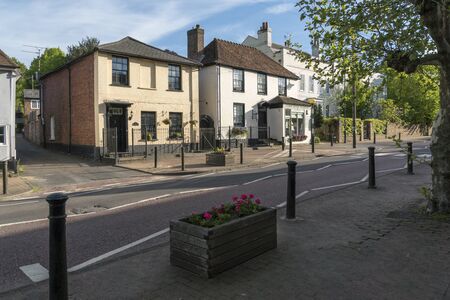 Street view of the village of Brasted, Kent, UK