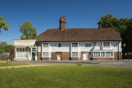 The Old Bakehouse circa 1500 and Parish Council Office at the Moor in the ancient village of Hawkhurst, Kent, UKのeditorial素材