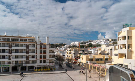 View of the old town  in Albufeira, Algarve, Portugalのeditorial素材