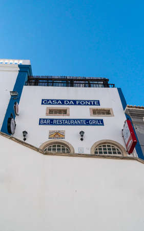 Upward view of a bar in Albufeira in the Algarve, Portugalのeditorial素材