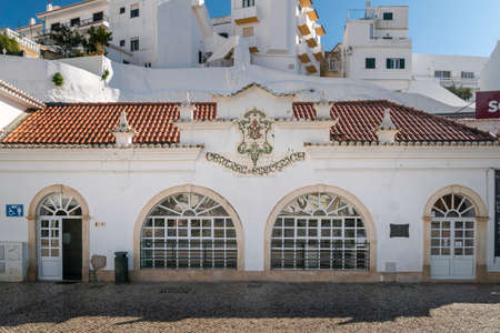 Art gallery in the old electrical power station building in Albufeira old town, Algarve, Portugalのeditorial素材