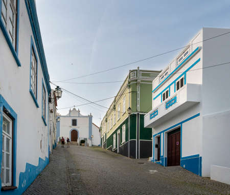 Street view in the town of Aljezur, Alentejo, Algarve, Portugalのeditorial素材