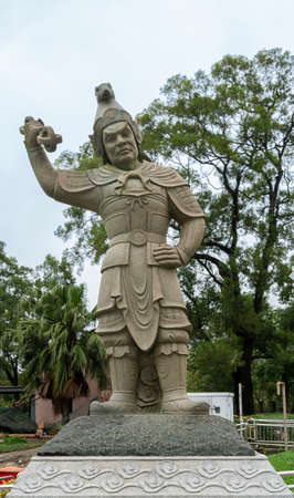 Statue of General Vikarala, one of the Twelve Divine Generals, on Lantau Island, Hong Kongのeditorial素材