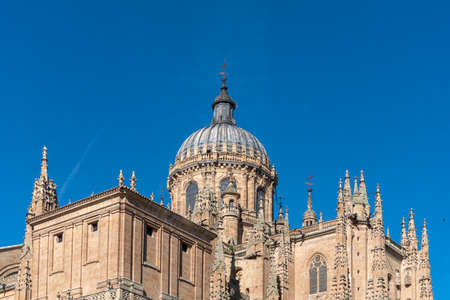 View of the cathedral in the city of Salamanca, Spainの写真素材