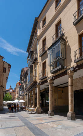 A covered arcade in the city of Salamanca, Spainのeditorial素材