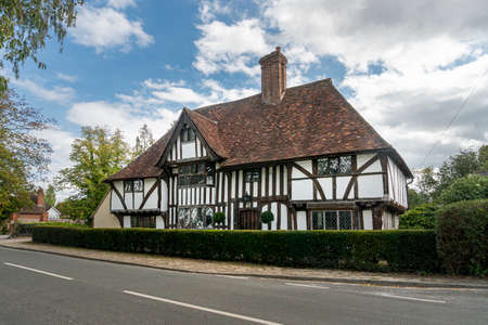 An ancient timber-framed cottage in the village of Smarden, Kent, UKのeditorial素材