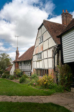 An ancient timber-framed cottage in the village of Smarden, Kent, UKのeditorial素材