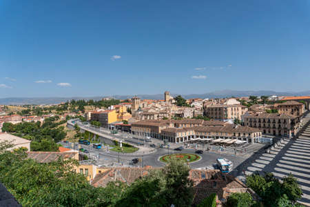 Aerial view of the city of Segovia, Spainのeditorial素材