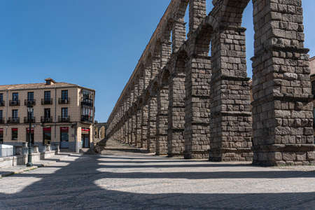 The aqueduct in the city of Segovia, Spainのeditorial素材